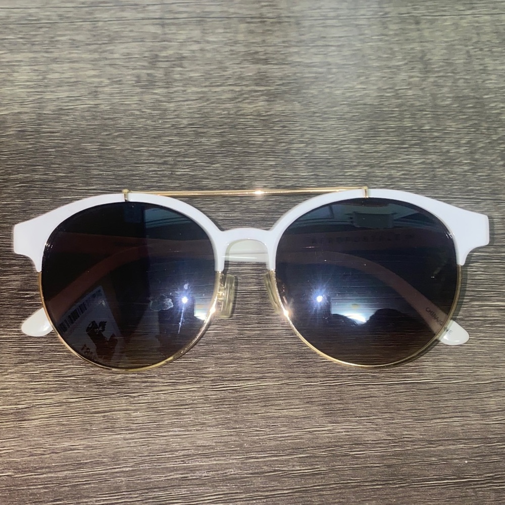 Stylish White and Gold Sunglasses